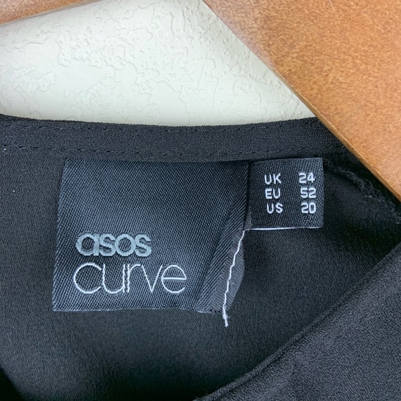 ASOS Curve Fold Over Pleat Short Sleeve Blouse - Picture 7 of 8